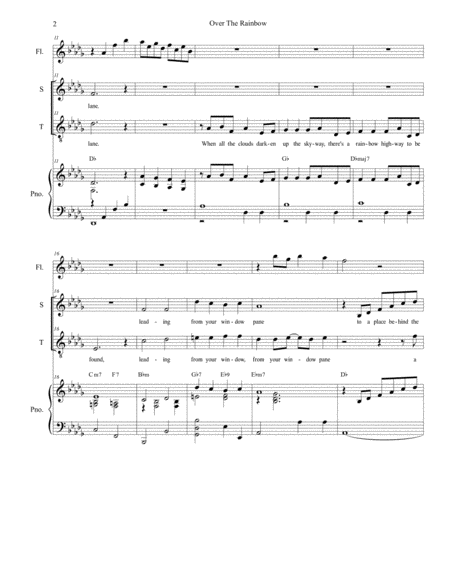 Over The Rainbow From The Wizard Of Oz Duet For Soprano And Tenor Solo Page 2