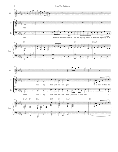 Over The Rainbow From The Wizard Of Oz For 2 Part Choir Tb Page 2