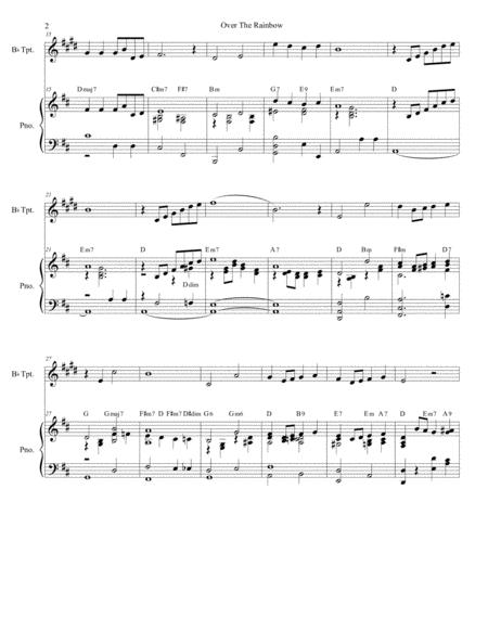 Over The Rainbow From The Wizard Of Oz For Bb Trumpet Solo And Piano Page 2