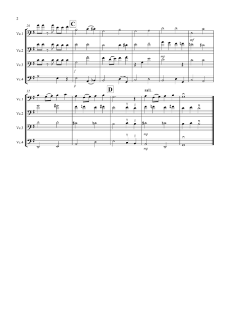 Over The Rainbow From The Wizard Of Oz For Cello Quartet Page 2