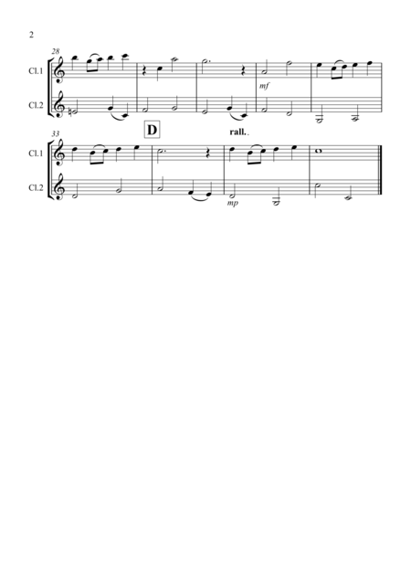 Over The Rainbow From The Wizard Of Oz For Clarinet Duet Page 2