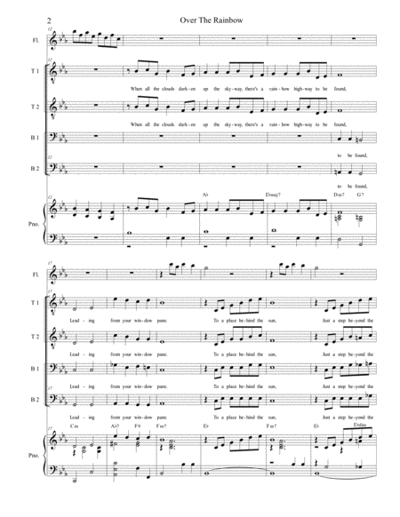 Over The Rainbow From The Wizard Of Oz For Vocal Quartet Ttbb Page 2