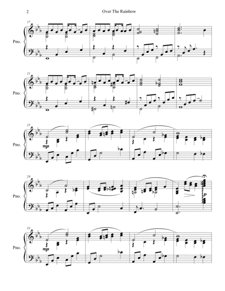 Over The Rainbow From The Wizard Of Oz Piano Solo Page 2