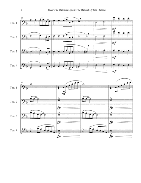 Over The Rainbow From The Wizard Of Oz Trombone Quartet Page 2