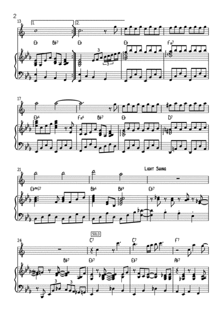 Over The Rainbow Jazz Version Alto Sax And Piano Page 2