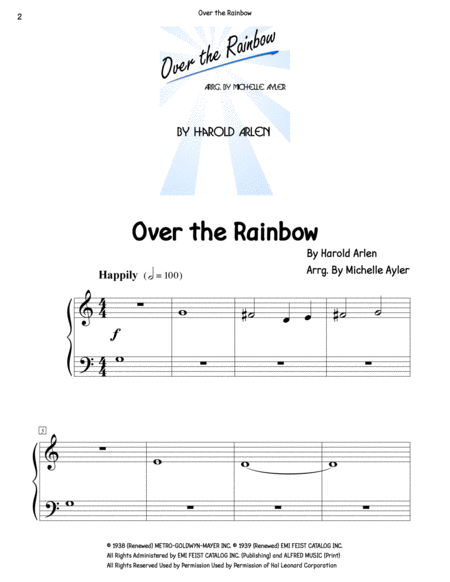 Over The Rainbow Middle C Position Page 2