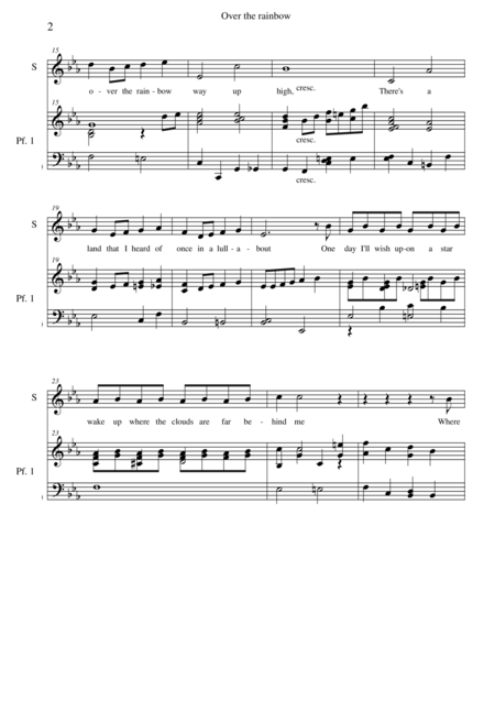 Over The Rainbow Piano E Voce Page 2