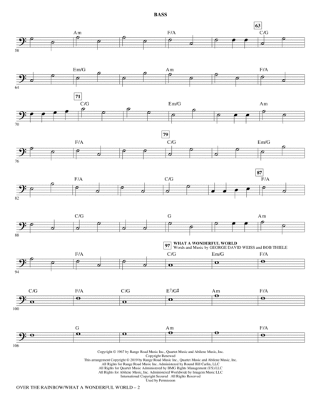 Over The Rainbow What A Wonderful World Arr Roger Emerson Bass Page 2