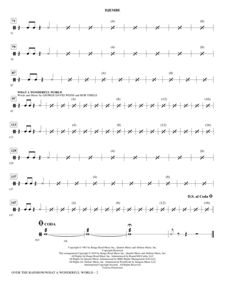 Over The Rainbow What A Wonderful World Arr Roger Emerson Djembe Page 2