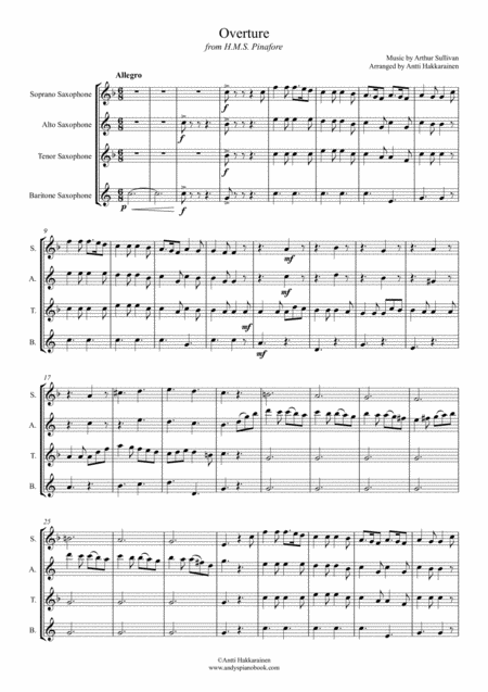 Overture From H Ms Pinafore Saxophone Quartet Page 2