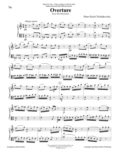 Overture From The Nutcracker For Violin Viola Duet Music For Two Or Flute Or Oboe Viola Page 2