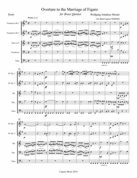 Overture To The Marriage Of Figaro For Brass Quintet Page 2