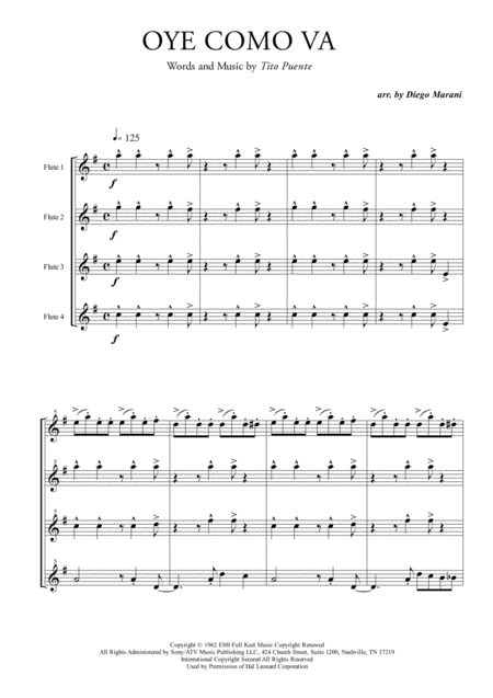 Oye Como Va For Flute Quartet Page 2