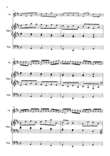 Pachelbel Canon In D Arranged By Rafael Dengra Violin Organ Manual Full Score Page 2