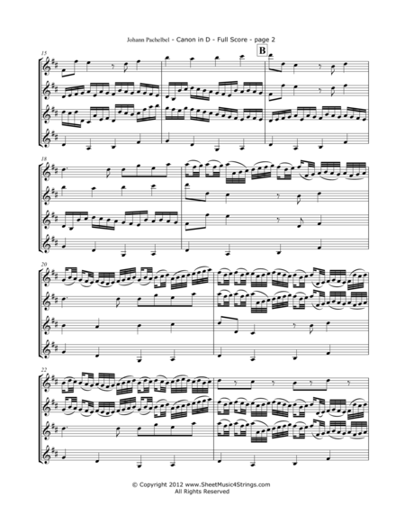 Pachelbel Canon In D For Four Violins Page 2