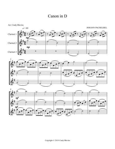 Pachelbels Canon For Clarinet Trio Page 2