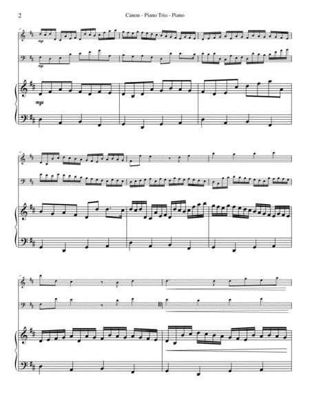 Pachelbels Canon For Piano Trio Page 2