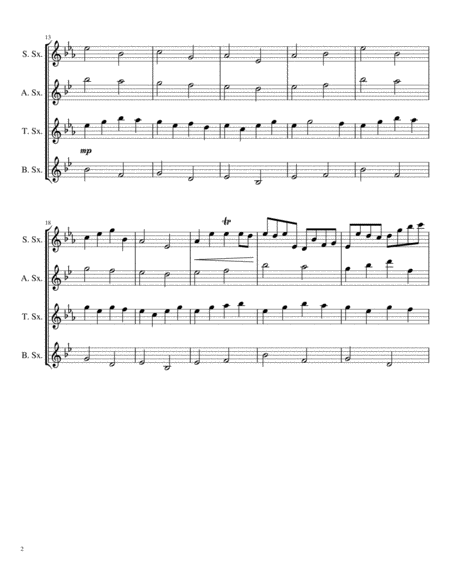 Pachelbels Canon For Saxophone Quartet Satb Page 2
