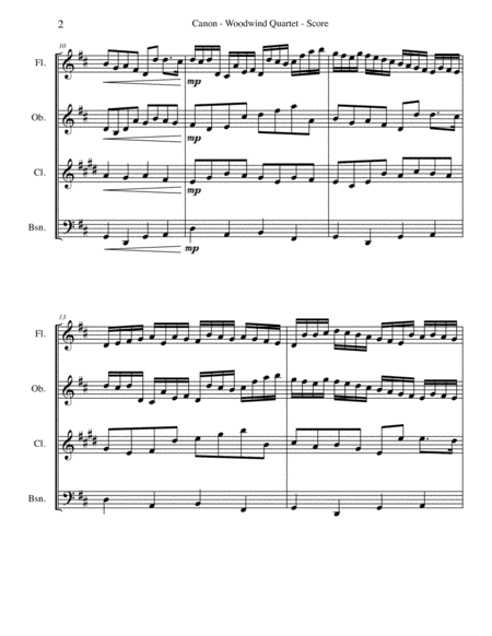 Pachelbels Canon For Woodwind Quartet Page 2