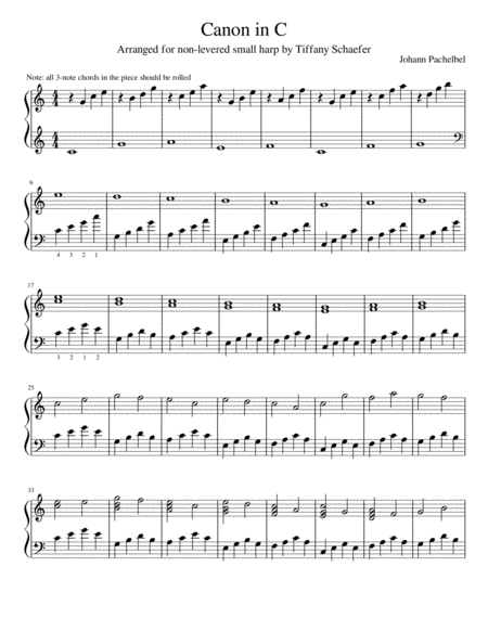 Pachelbels Canon In C For Small Harp Page 2