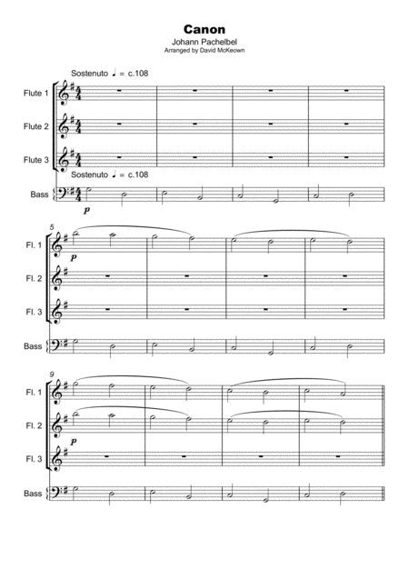 Pachelbels Canon In D For Flute Trio And Optional Bass Page 2