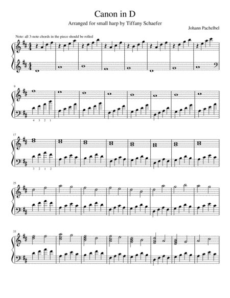 Pachelbels Canon In D For Small Harp Page 2