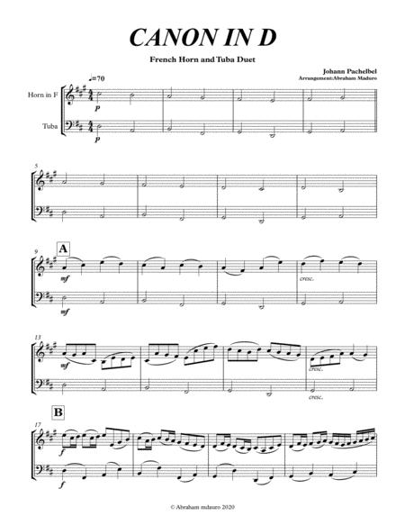 Pachelbels Canon In D French Horn And Tuba Duet Page 2