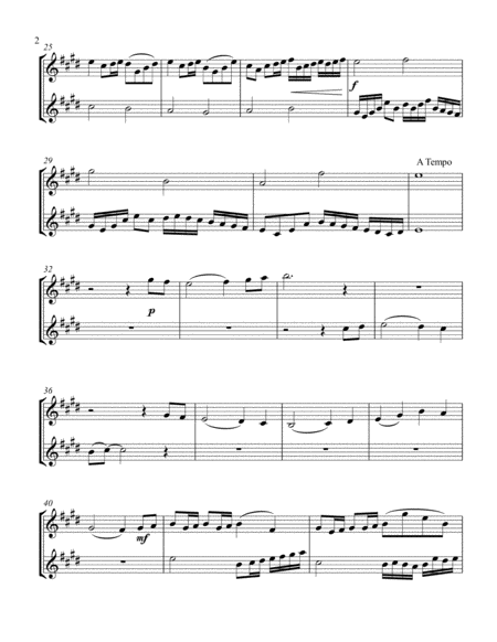 Pachelbels Noel Treble Bb Instrument Duet Parts Only Page 2