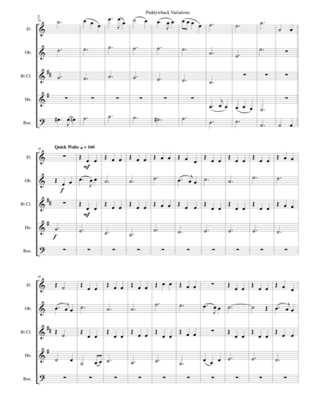 Paddywhack Variations For Wind Quintet Page 2