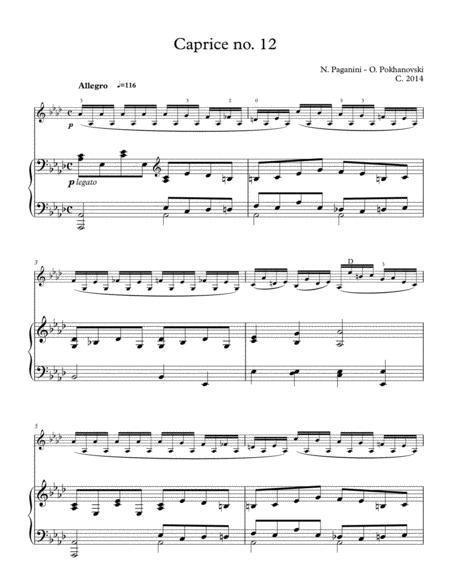 Paganini Caprice 12 For Violin And Piano Page 2