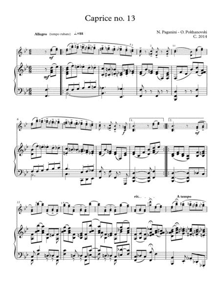 Paganini Caprice 13 For Violin And Piano Page 2