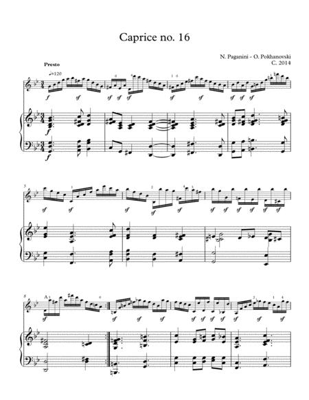 Paganini Caprice 16 For Violin And Piano Page 2