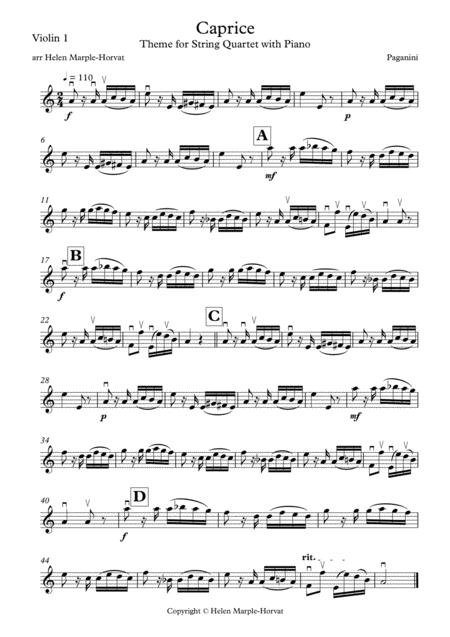 Paganini Caprice Variations For String Quartet And Piano Page 2