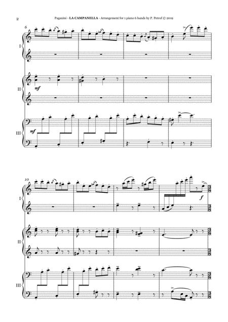 Paganini La Campanella 1 Piano 6 Hands Score And Parts Page 2