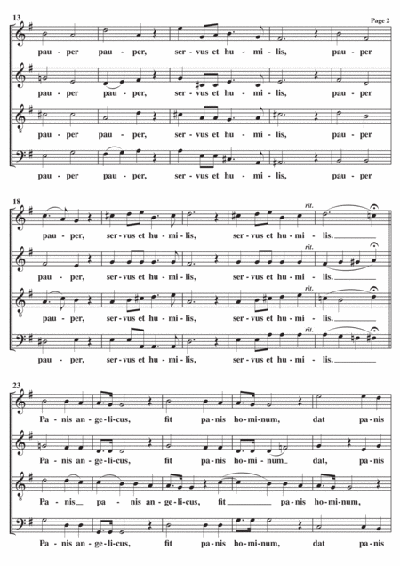 Panis Angelicus A Cappella Page 2