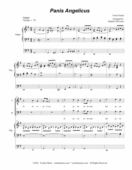 Panis Angelicus Duet For Tenor And Bass Solo Organ Accompaniment Page 2