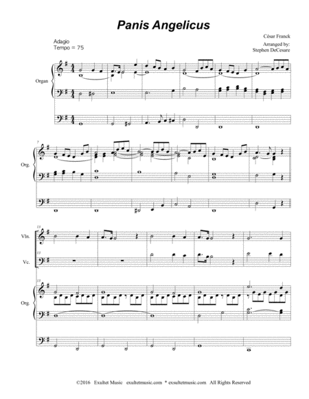 Panis Angelicus Duet For Violin And Cello Organ Accompaniment Page 2