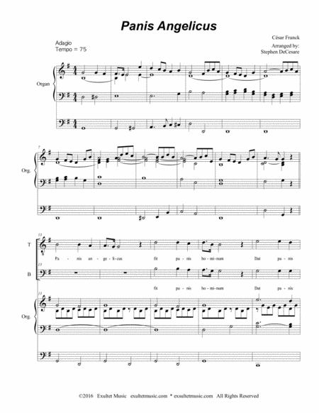 Panis Angelicus For 2 Part Choir Tb Organ Accompaniment Page 2