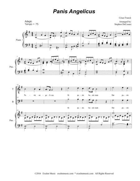 Panis Angelicus For 2 Part Choir Tb Piano Accompaniment Page 2