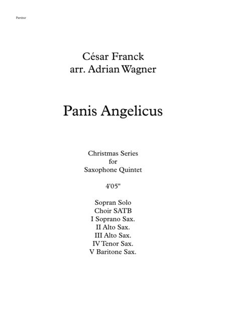 Panis Angelicus Saxophone Quintet Optional With Choir Arr Adrian Wagner Page 2