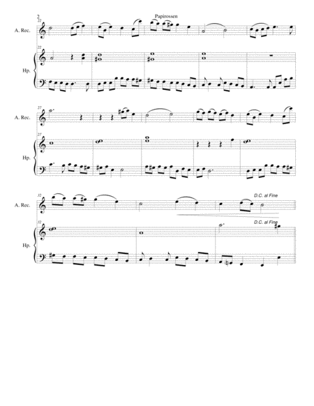 Papirossen For Alto Recorder And Harp Page 2