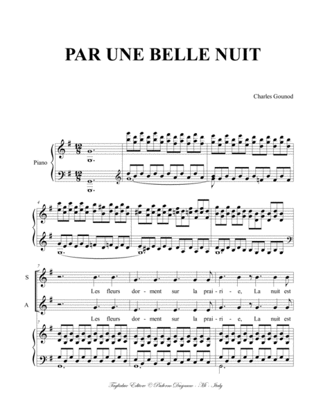 Par Une Belle Nuit Gounod For Soprano Alto And Piano Page 2