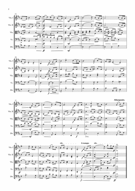 Parry Jerusalem And Did Those Feet In Ancient Times String Quintet Orchestra Page 2