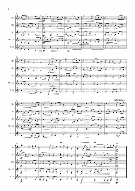 Parry Jerusalem And Did Those Feet In Ancient Times Transposed Into Key Of Eb Clarinet Quintet Page 2