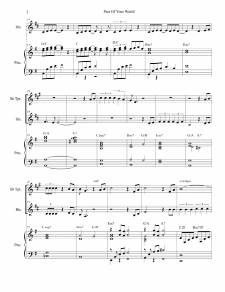 Part Of Your World Duet For Bb Trumpet And French Horn Page 2