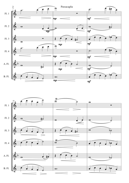 Passacaglia For Flute Sextet Or Flute Choir Page 2