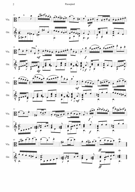Passepied With Variations For Viola And Guitar Page 2