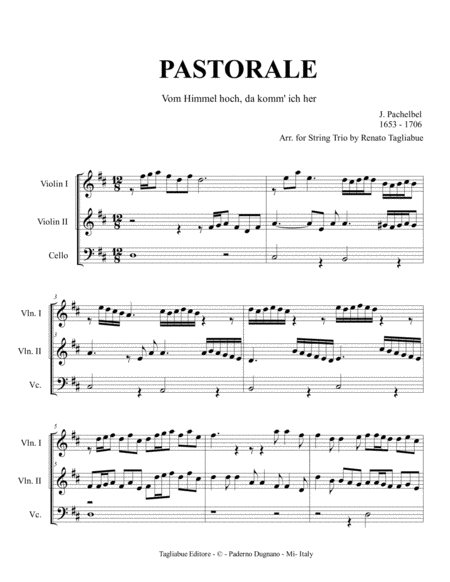 Pastorale Pachelbel Arr For String Trio With Parts Page 2