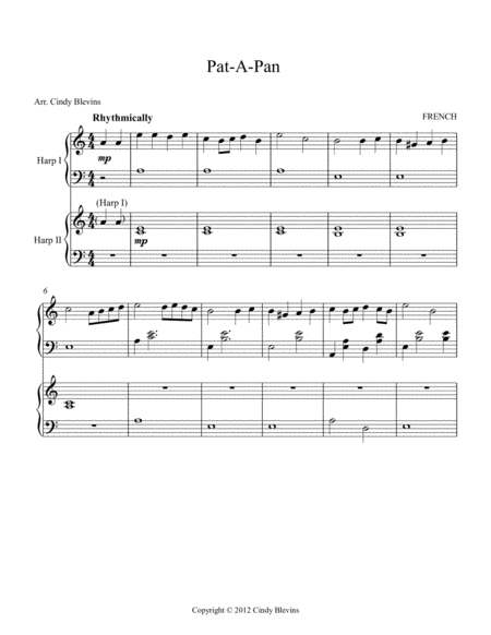 Pat A Pan Arranged For Harp Duet Page 2