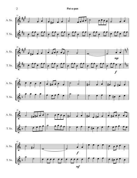 Pat A Pan For Alto Sax And Tenor Sax Duo Page 2